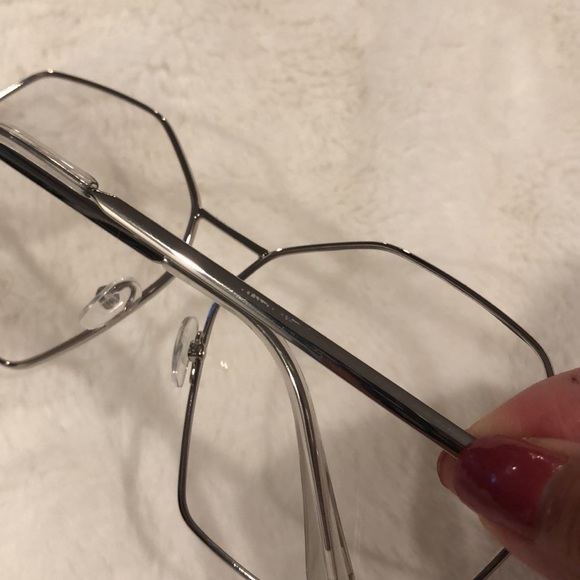 [SB] Peyton Silver Hexagon Clear Sunglasses - Picture 12 of 12